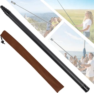 5M/16.4Ft Fibre de carbone Étendue Invisible Selfie Stick Compatible pour Insta360 X