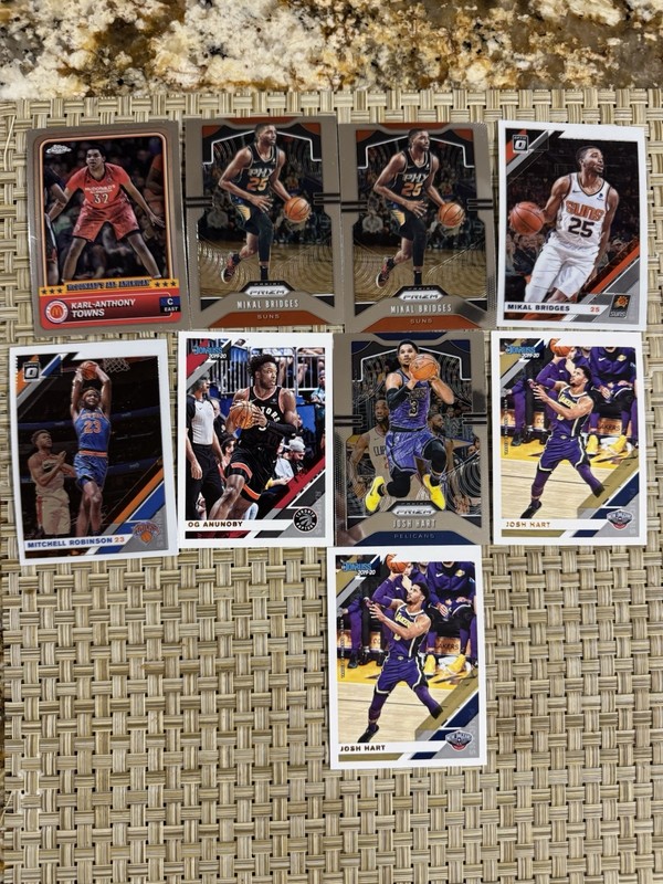 9 card NY Knicks Lot Towns McDonalds, Bridges, Hart, OG