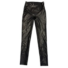 Jane And Bleecker Black Faux Leather Long Leggings Size Large NWOT