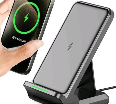 15W Wireless Induktiv ladegerät Charger Ladestation Für iPhone 16 15 Samsung S25