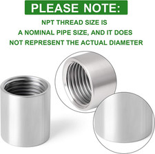 10PCS 304 Stainless Steel Cast Pipe Fitting Coupling 1/2" X 1/2" NPT Female Thre