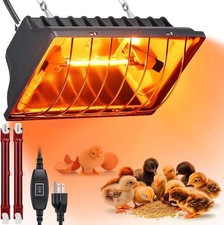 250W Chicken Coop Heater with 2PCS Heat Lamp, Brooder Heater for 30 Chicks or Du