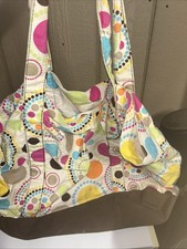 Thirty One Colorful Polka Dot Canvas X Large Tote Bag