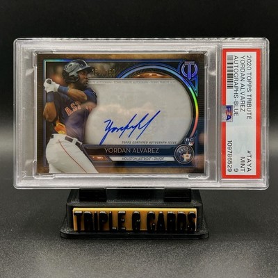 Yordan Alvarez 2020 Topps Tribute Blue Auto RC 150/150 PSA 9 Astros Rookie