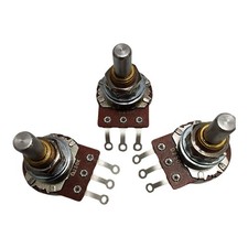 3 x Bourns 1/4 inch Solid Shaft 24mm 250k High Torque Guitar or Bass Pots