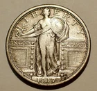 1917-S Type 1 Standing Liberty Silver Quarter, Better Date, Great Album Coin, XF