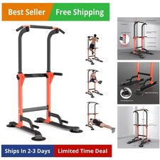 Pull Up Dip Station For Home Gym Strength Training Fitness Workout Station Ch...
