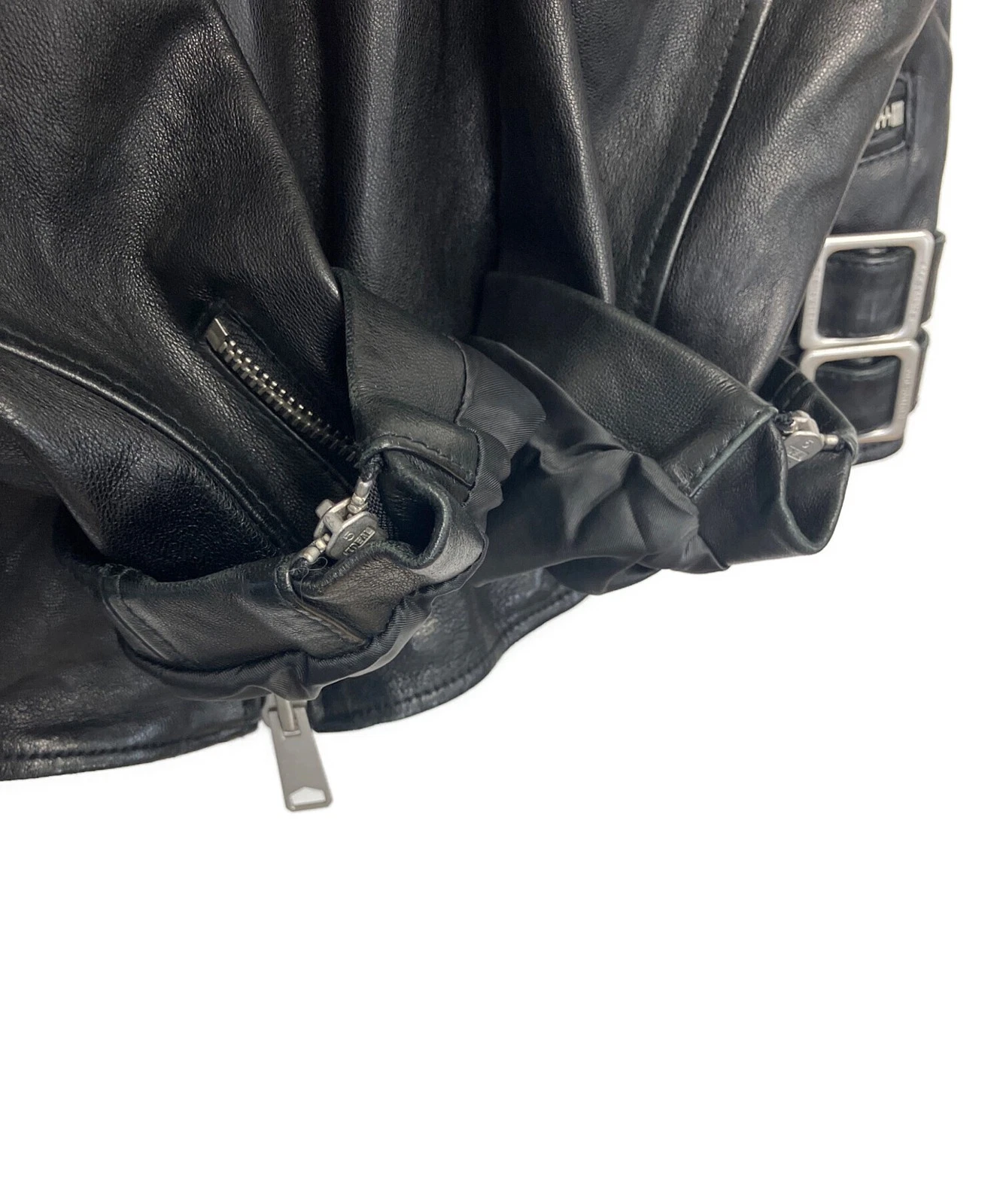 ALL SAINTS Double Riders Leather Jacket Men's Size S Black - product detail image 5