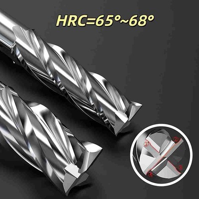 Ø 1-30mm HSS Schaftfräser 4 Flöte Fräser Gerade Schaft HRC=65°~68°CNC HPC Fräser
