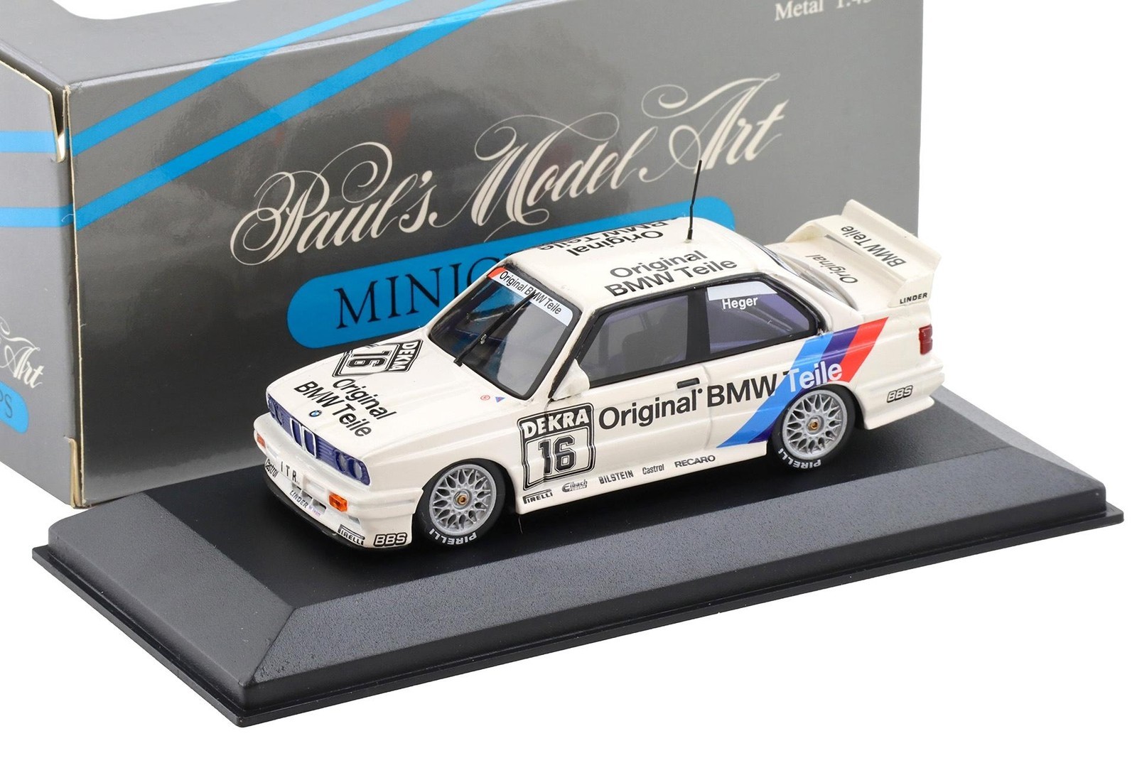 Minichamps 1:43 BMW M3 E30 Sport Evo Team Linder #16 Heger Diecast