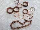 VINTAGE LOT OF 6 COPPER MISC. COSTUME JEWELRY