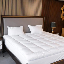 4 Inch Thick Quilted Mattress Topper   800GSM, Plush Soft Thick Comfort Pad