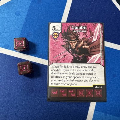Marvel Dice Masters Avengers VS X-Men AVX GAMBIT Cardsharp  RARE 2 Dice INCLUDED