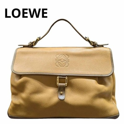 LOEWE Anagram Leather Handbag Black Authentic Tote Women's Fashion Bag