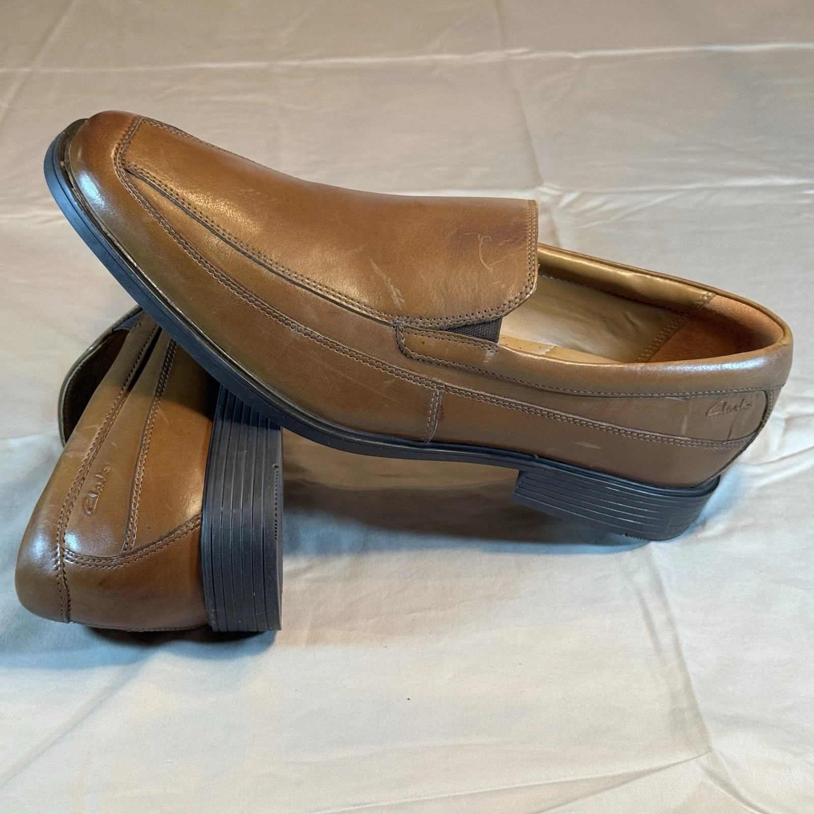 Mocassino Clarks uomo Tilden Free slip on pelle marrone scuro taglia 10 5M US