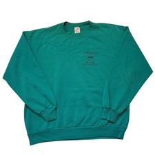 Vtg green crewneck graphic sweatshirt OWASCO" and "96 OWLS 97 made in USA L 01