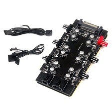 Sata 1 To 6 Way Splitter Hub PWM / ARGB Adapter Card Cable 12V 4-Pin Cooling PC