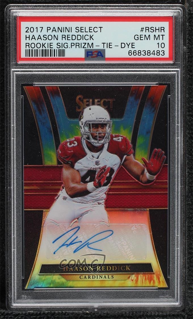 Haason Reddick Panini Select Rookie Signatures Prizm #RSHR Tie-Dye