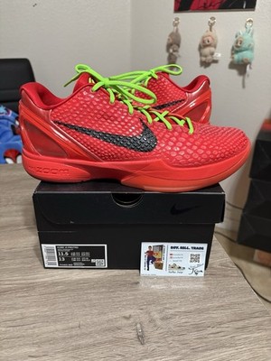 Size 11.5 - CLEAN Nike Kobe 6 Protro Low Reverse Grinch Red
