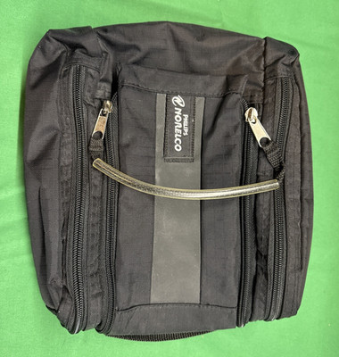 Philips Norelco Hanging Travel Bag Black Nylon Pouch Zippered Compartments