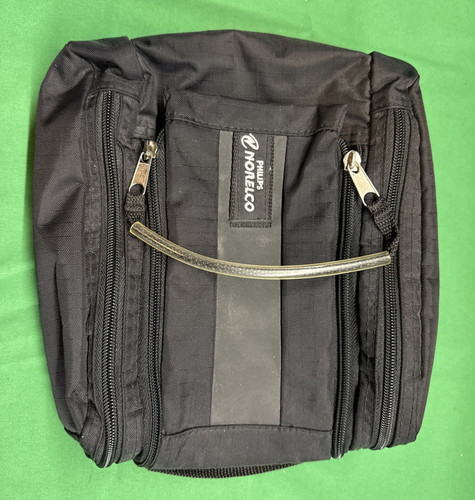 Philips Norelco Hanging Travel Bag Black Nylon Pouch Zippered Compartments