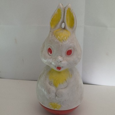 Vintage Selco Hase Roly Poly Spielzeug Glockenspiel Weeble Wackeln Kinderzimmer Hase um 1960