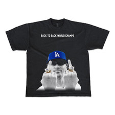 Kike Hernandez Back to Back World Series Champs 2025 Middle Finger Baseball Shir