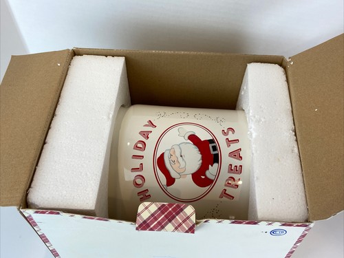 Barattolo biscotti Babbo Natale renna naso rosso Rodolph bambini fienile ceramica con scatola - Foto 10 di 12