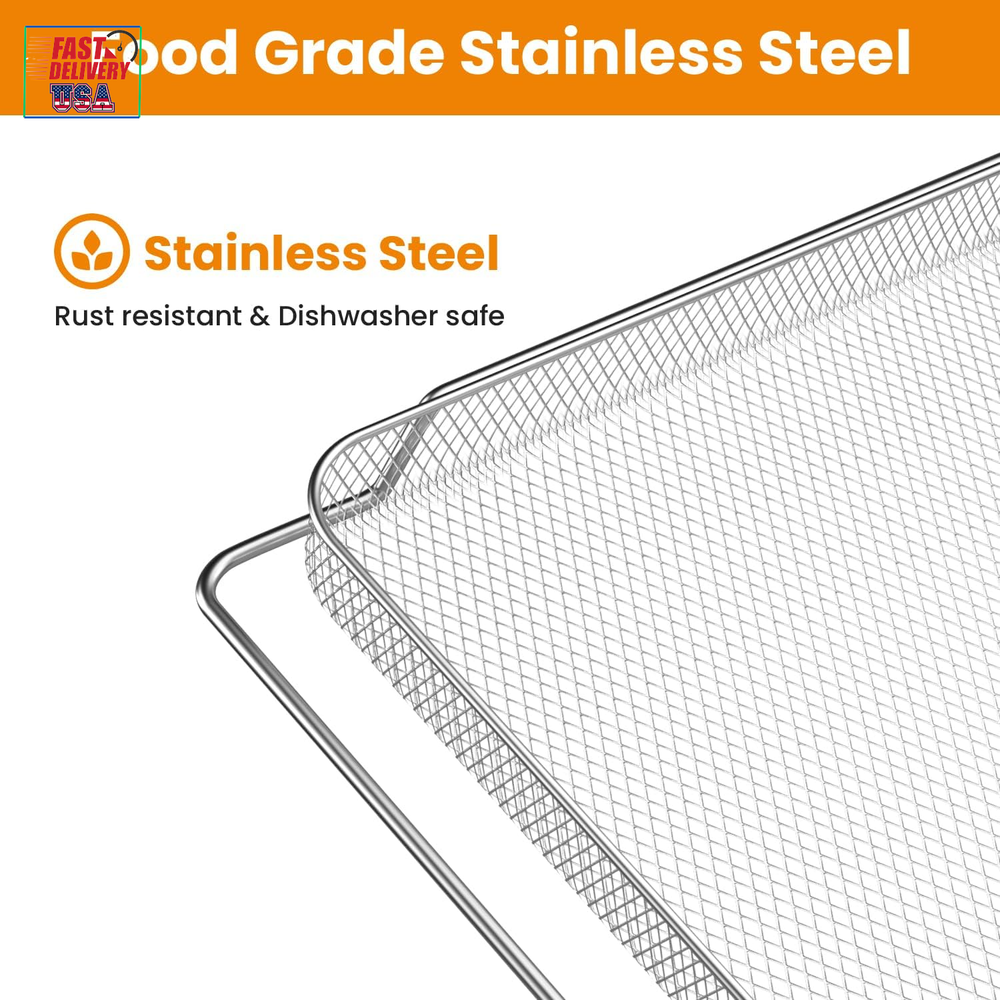 Stainless Steel Mesh Air Fryer Basket for Breville Smart Oven Air Fryer Pro - 3-Piece Set