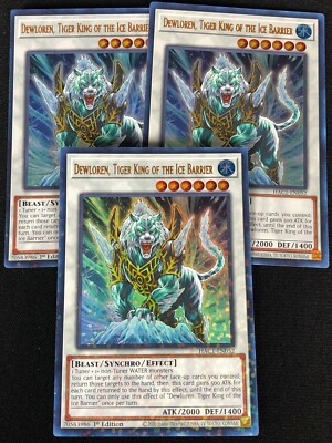 YUGIOH DEWLOREN TIGER KING OF THE ICE BARRIER HAC1-EN052 1ST ULTRA X3 (NM)