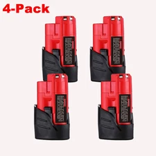 4 Pack for Milwaukee M12 12Volt Li-ion 3.0Ah 48-11-2420 48-11-2401 Battery NEW