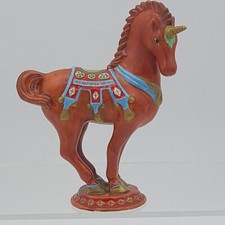 Franklin Mint Treasury Of Unicorns Collectible Figure 1991 Persian Brown Vintage