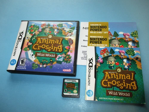 Animal Crossing Wild World (Nintendo DS) Lite DSi XL 3DS w/Case Manual Inserts