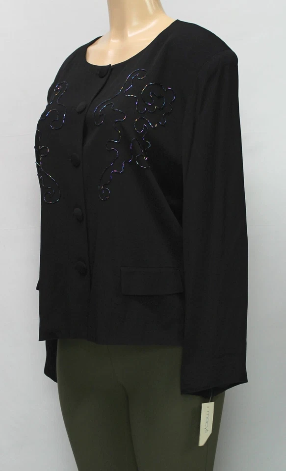 148 美元 Carole Little 女式西装外套长袖黑色 14 码 — 第 4/4 张图片