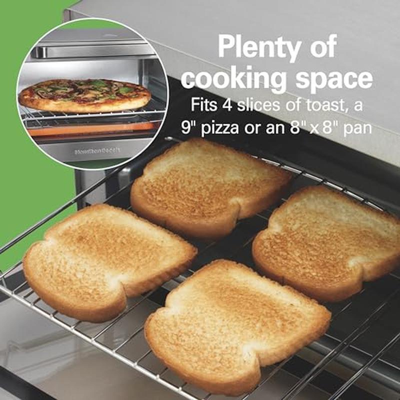 9-in-1 Air Fryer Toaster Oven Combo with Pizza Pan 4 Slice Stainless Steel