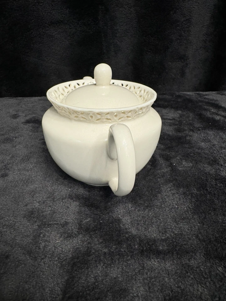 Azúcarero I Godinger And Co perforado de encaje marfil nuevo nunca usado sin embalaje Foto 4 de 4