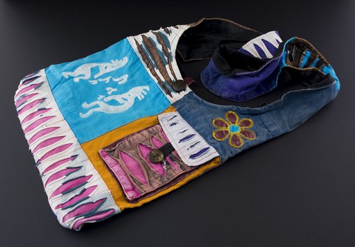 Sac Bandoulière Style Hippie Baba Cool - Fabriqué Au Népal En Coton Multicolore Ethnique, Taille Moyenne