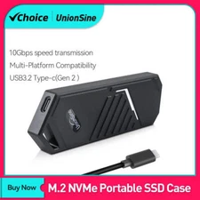 UnionSine M.2 SSD Enclosure NVMe 10Gbps PCIe SSD Box for NVME PCIE SSD Disk Box