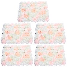 5x Artificial Flower Wall Panels Wedding Party DIY Silk Flowers Backdrop Decor