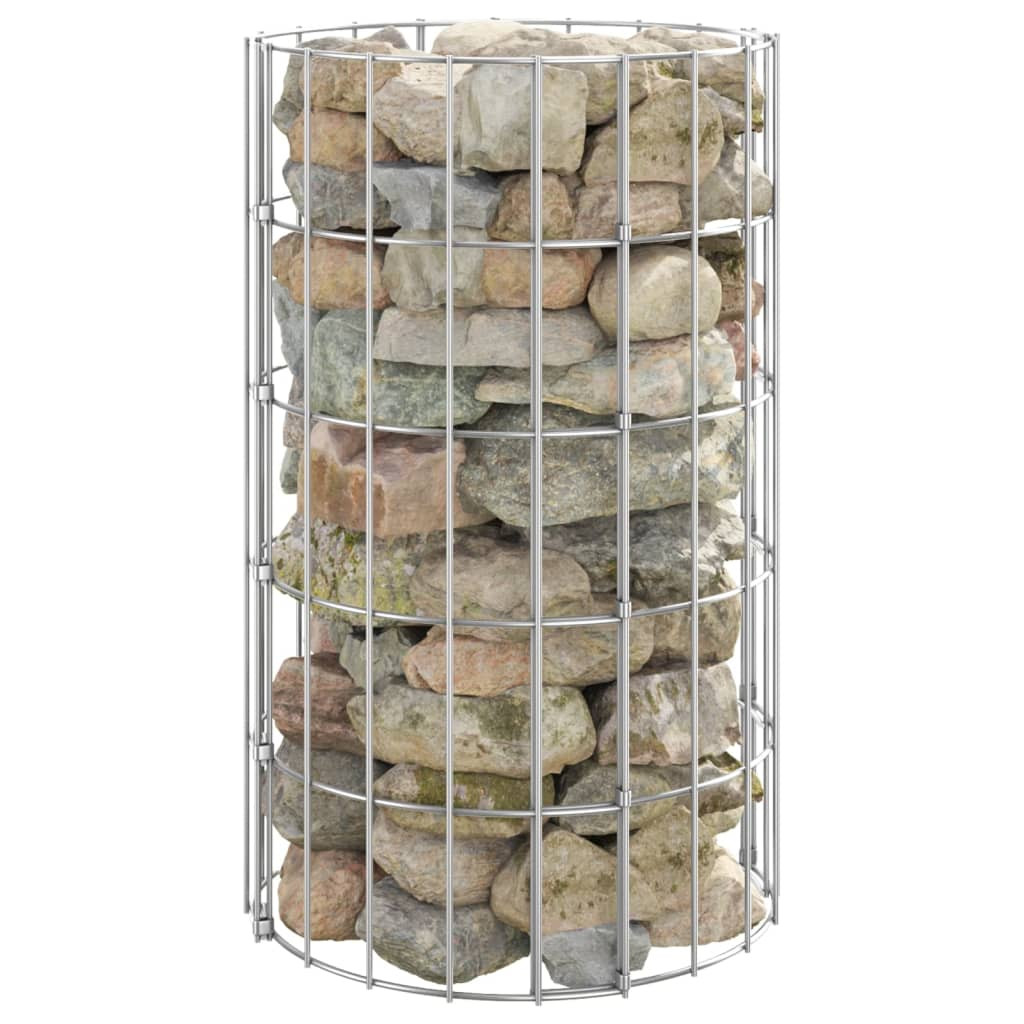 vidaXL Palo Gabbione Circolare in Acciaio Zincato Ă30x50 cm