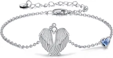 Mom Wings Bracelet Sterling Silver Mom Infinity Bracelets Angel Wings Crystal Br