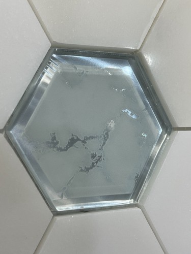 S45 Carrara White Glass Marble Hexagon Mosaic Tile Kitchen Bathroom Polished - Picture 4 of 5