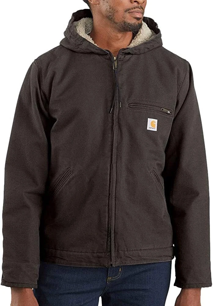 Carhartt Men s Relaxed Fit Washed Duck Sherpa Lined Jacket eBay