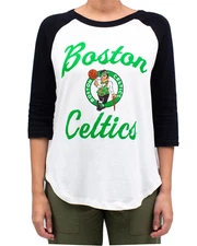 Junk Food Womens NBA Boston Celtics 3/4 Sleeve Raglan Shirt New XS-XL