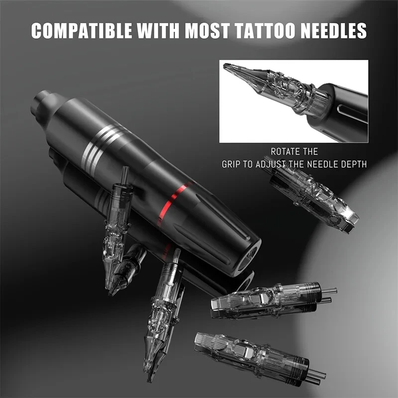 Kit de pluma de tatuaje para maquillaje permanente inalámbrica fuente de alimentación de tatuaje kit de pistola de tatuaje Foto 4 de 4