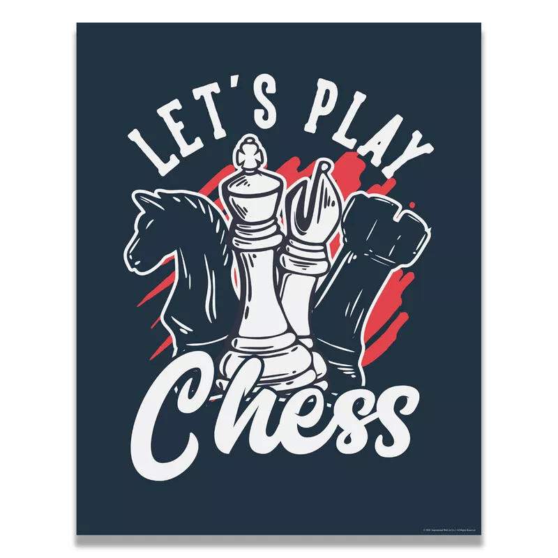 Chess Game Match Motivational Poster Art Print Think Quote Classroom Wall  Decor