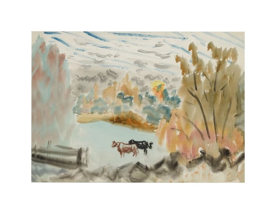 Milton Avery Cows in Autumn : Archival Quality Giclée Art Print - Image 2 of 2