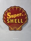Vintage Super Shell Gasoline Red Metal Sign
