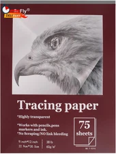 Tracing Paper for Drawing, 9 X 12'' Tracing Paper Pad, 75 Sheets Transparent Vel