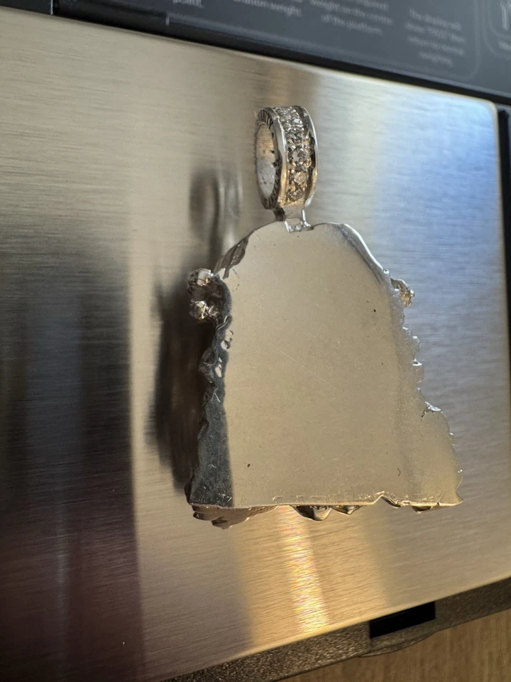 925 Sterling Silver Jesus Piece Pendant w/ lab diamonds - Image 4 of 4